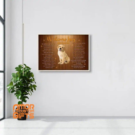 Posters, Prints, & Visual Artwork Pet Lovers - Welcome Lucy - Personalized Pet Poster Canvas Print