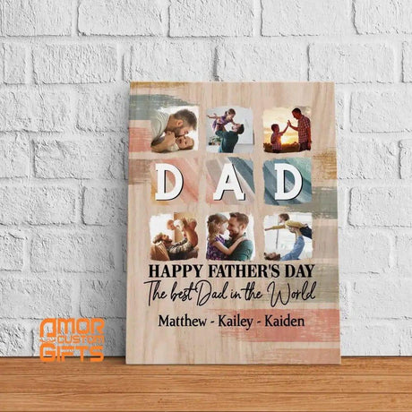 Posters, Prints, & Visual Artwork The Best Dad In The World - Dad Custom Photo Canvas Gift