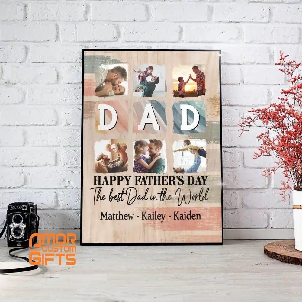 Posters, Prints, & Visual Artwork The Best Dad In The World - Dad Custom Photo Canvas Gift