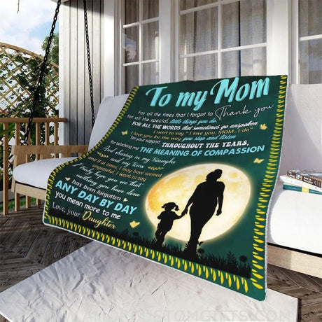 Blanket To My Mom Blanket, Personalized Throw Blanket For Mom, Customized Message Blanket For Mother, Mother's Day Gift, Birthday Idea Gift