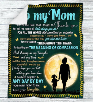 Blanket To My Mom Blanket, Personalized Throw Blanket For Mom, Customized Message Blanket For Mother, Mother's Day Gift, Birthday Idea Gift