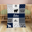 Blankets Animal Print Woodland Baby Blanket, Customized Baby Blankets with Name, Newborn Blanket Gift for Birthday