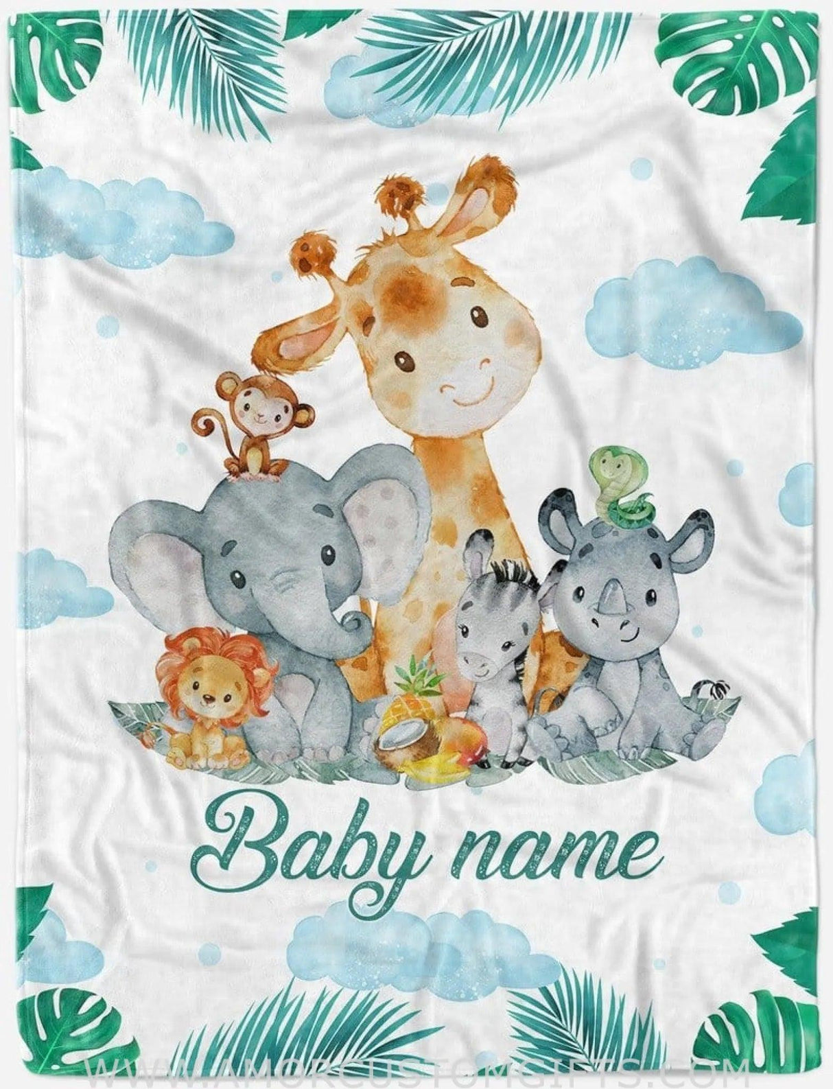 Blankets Baby Boy Animal Blanket,Baby Blanket Elephant with Name, Personalized Baby Boy Blanket,  Baby Shower Gift, Newborn Boy Gift