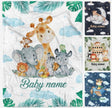 Blankets Baby Boy Animal Blanket,Baby Blanket Elephant with Name, Personalized Baby Boy Blanket,  Baby Shower Gift, Newborn Boy Gift