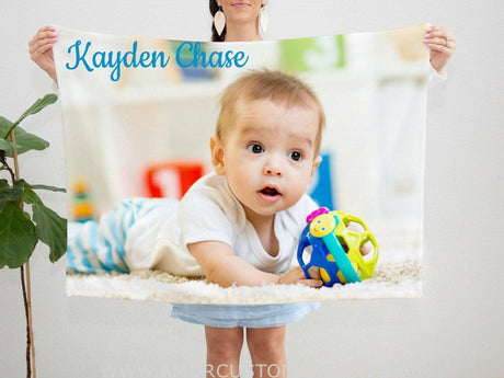 Blankets Baby Photo Blanket Personalized Photo Baby Blanket Girl Boy Name Blanket Baby Shower Gift Keepsake Gift