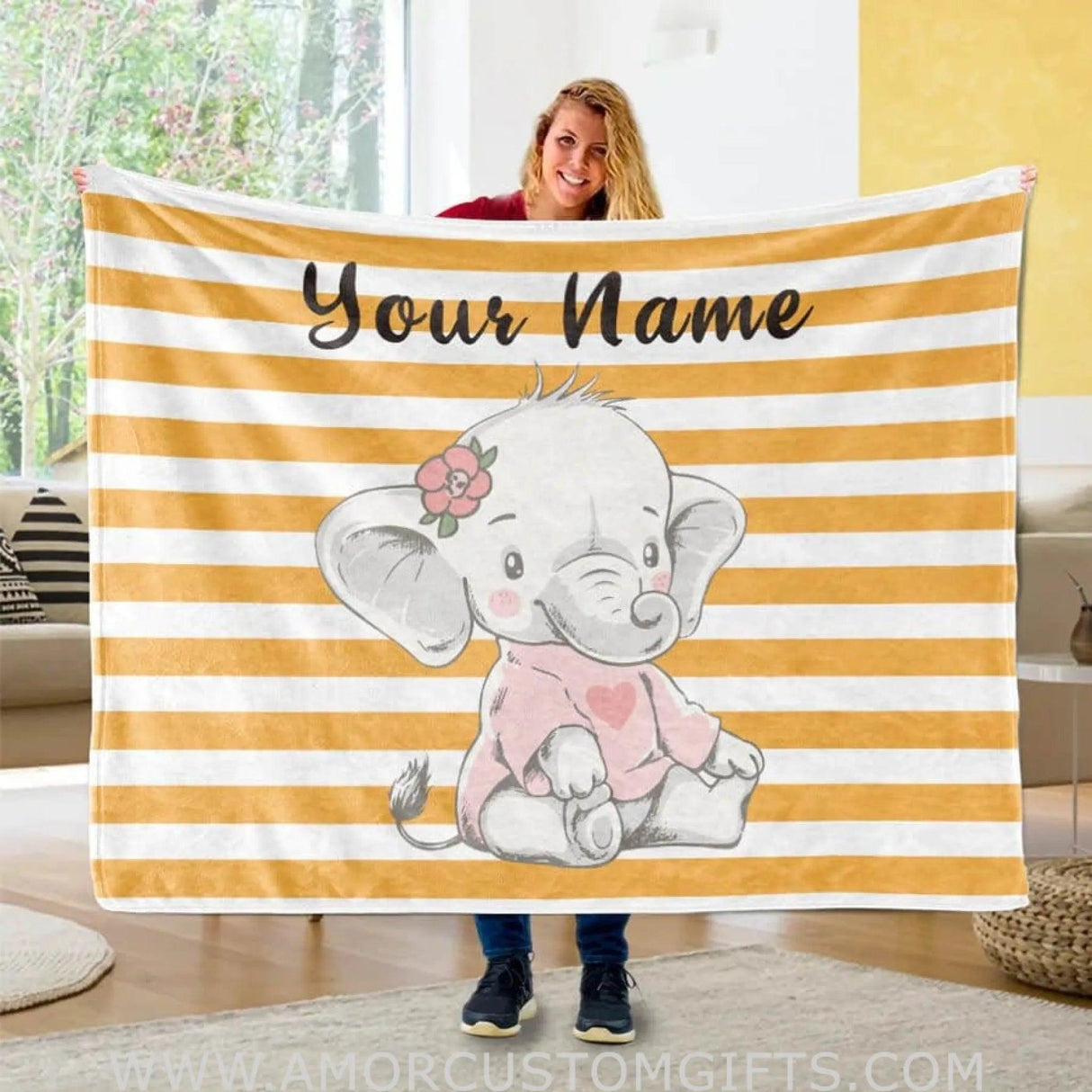 Blankets Boy Elephant Blanket, Custom Name Baby Blanket, Elephant Baby Blanket Boy - Elephant blanket Gifts For kids