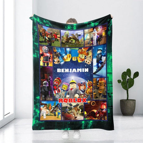 Blankets USA MADE Custom Animation Gaming Film For Boys Blanket, Personalized Fleece Blanket,  Customized Blanket