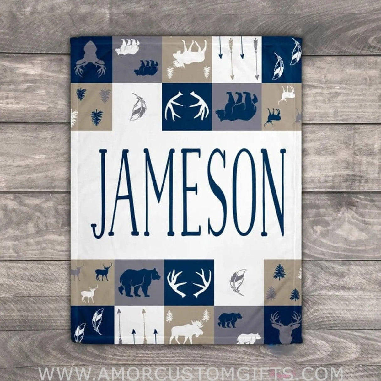 Blankets Custom Baby Blanket, Baby Blanket, Name Baby Blanket, Forest Animal Baby Gift