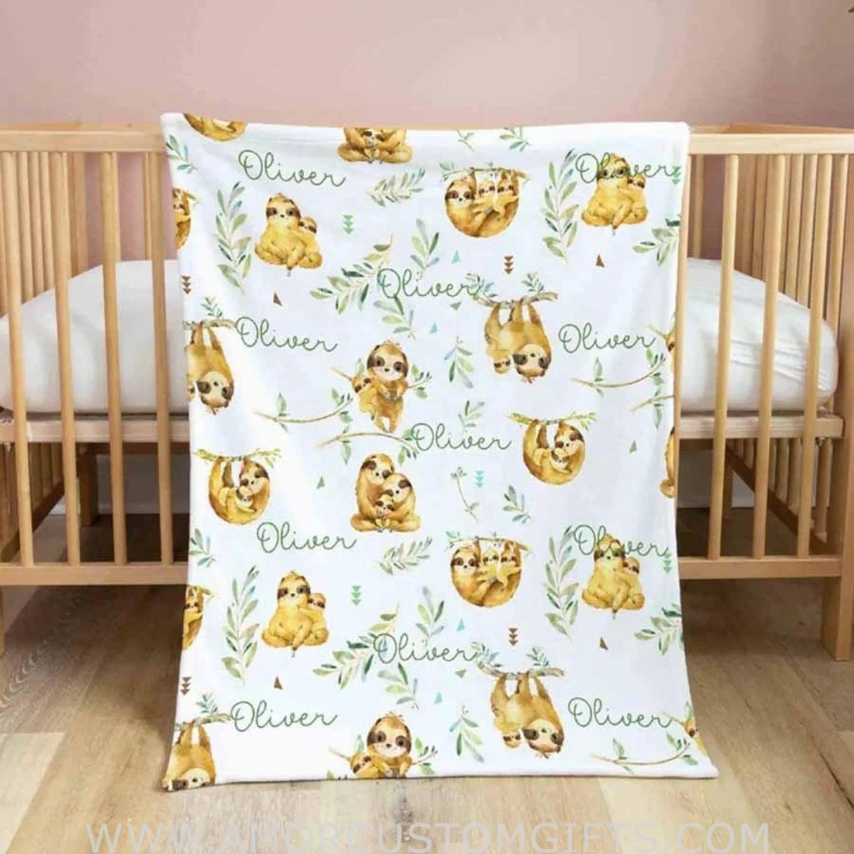 Blankets Custom Baby Blanket, Baby Blanket, Name Baby Blanket, Forest Animal Baby Gift