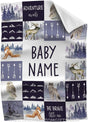 Blankets Custom Baby Blanket - Baby Blanket with Name for Boys, Best Gift for Baby, Newborn Deer Flush Fleece