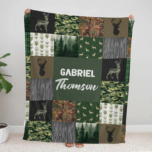 Blankets Custom Baby Blankets Name Baby Boy, Woodland Baby Blankets, Baby Woodland Deer Baby Blanket