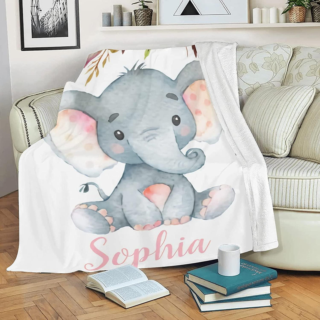 Blankets Custom Blanket for Baby Boys Girls, Elephant Blankets for Toddler Fuzzy and Fleece Soft Blanket, Gifts for Kids