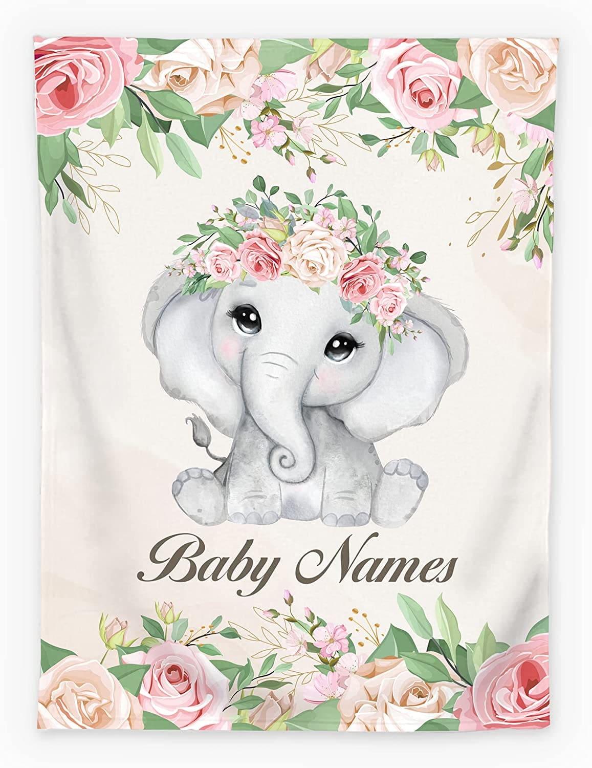 Blankets Custom Blanket for Baby Boys Girls, Elephant Blankets for Toddler Fuzzy and Fleece Soft Blanket, Gifts for Kids