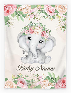 Blankets Custom Blanket for Baby Boys Girls, Elephant Blankets for Toddler Fuzzy and Fleece Soft Blanket, Gifts for Kids