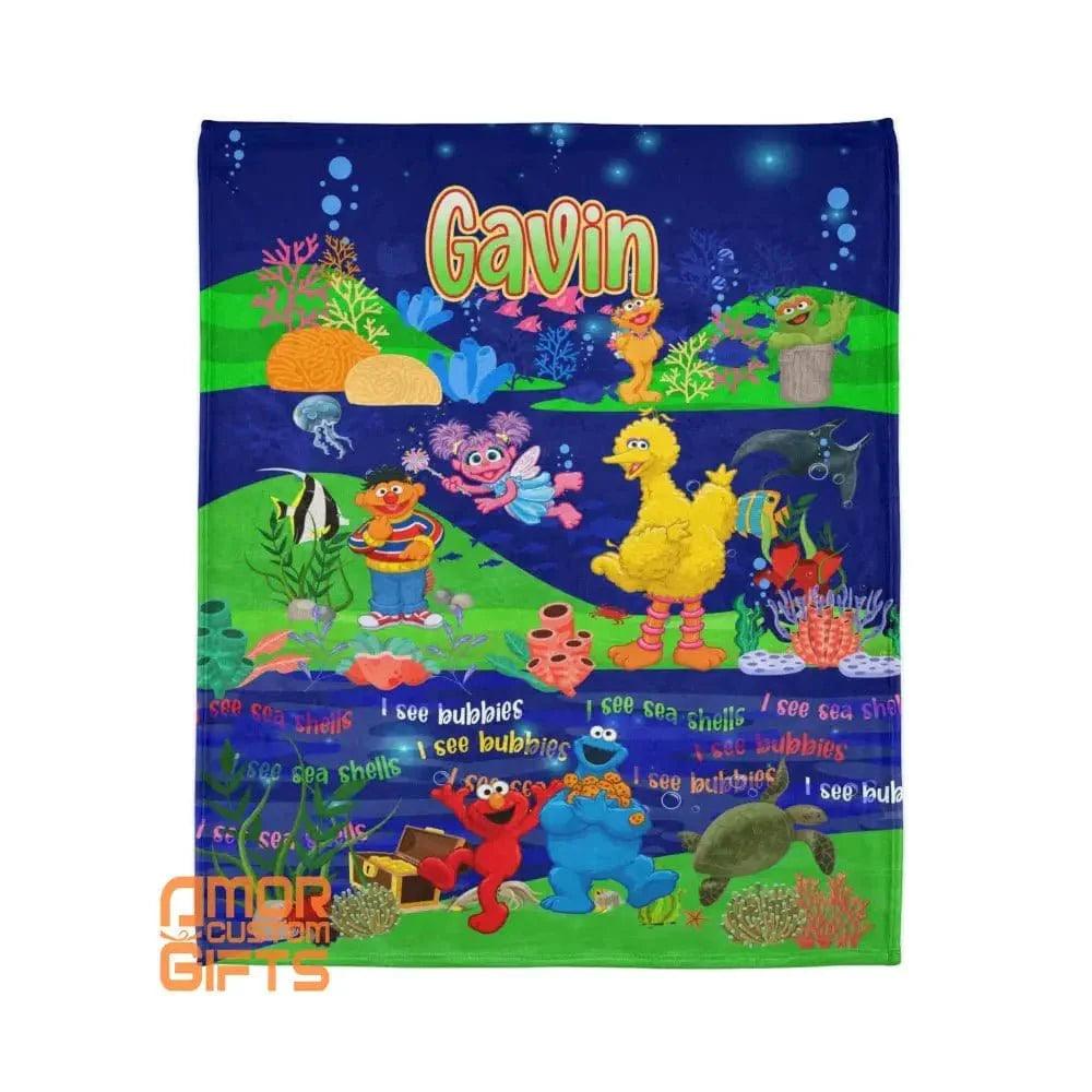 Blankets USA MADE Custom KS Sesame Street Blanket | Personalized Fleece Blanket,  Customized Blanket