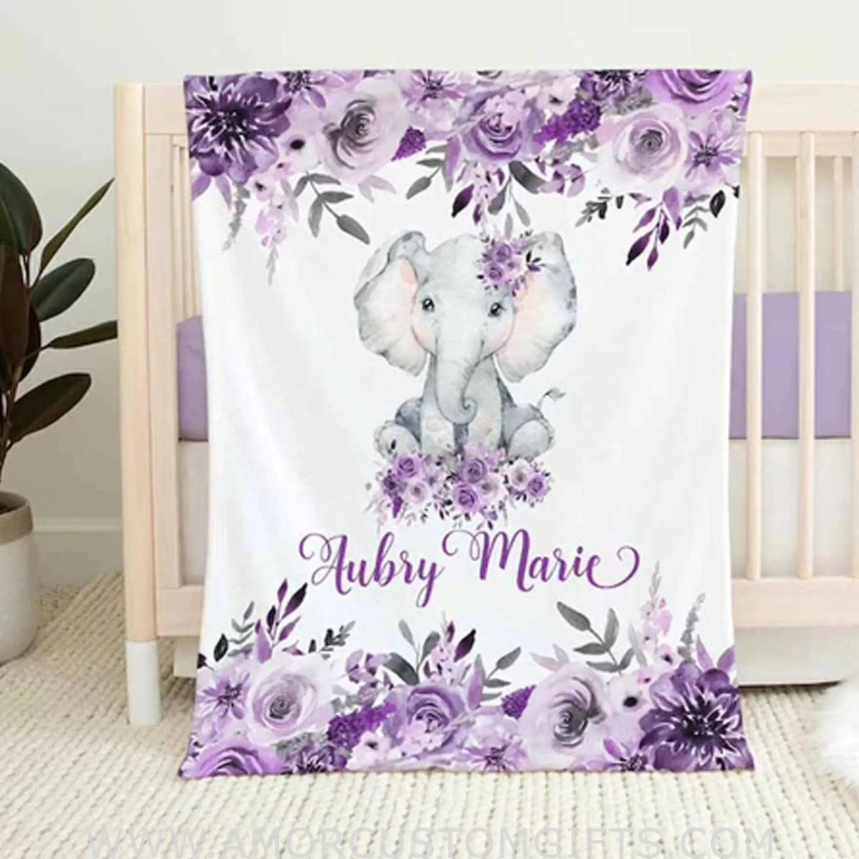 Blankets Custom Name Baby Blanket, Elephant Baby Blanket Girl, Elephant Gifts For Women