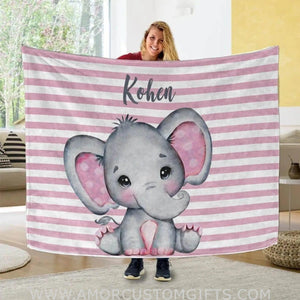 Blankets Custom Name Baby Blanket, Elephant Baby Blanket Girl, Elephant Gifts For Women