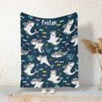 Blankets Custom Name Blankets for Baby Boys Girls - Baby Blankets with Shark Design for Kids - Funny Throw Blanket with Cute Animal