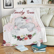 Blankets Customized Baby Blankets for Girls Elephant Baby Blanket Best Gift for Baby,New Mom,Newborn