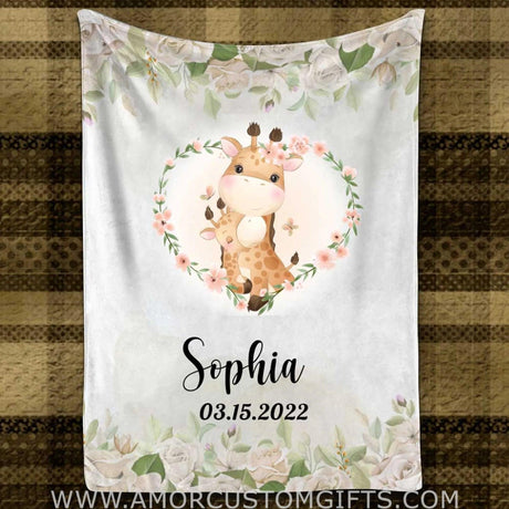 Blankets Customized Baby Blankets, Giraffe Blanket, Horse Blanket, Pig and Bunny Baby Throw Blanket for Boy and Girl Newborn Fleece Blanket