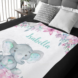 Blankets Customized Elephant Blankets, Baby Blanket for Receiving Baby Girl Boy Blanket Soft Fleece