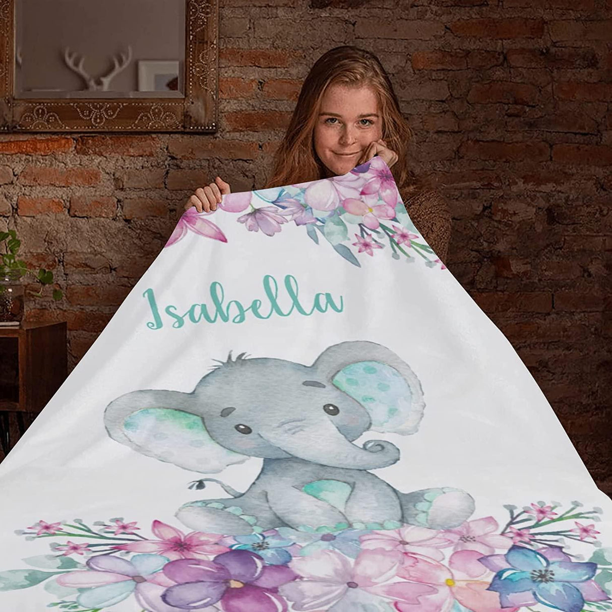 Blankets Customized Elephant Blankets, Baby Blanket for Receiving Baby Girl Boy Blanket Soft Fleece