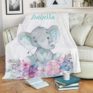 Blankets Customized Elephant Blankets, Baby Blanket for Receiving Baby Girl Boy Blanket Soft Fleece