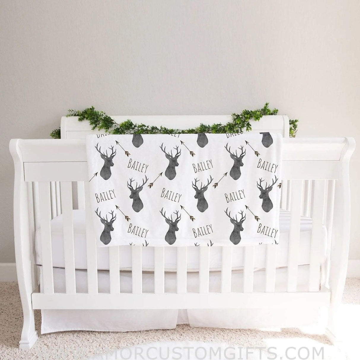 Blankets Deer baby blanket, Woodland blanket, Personalized baby boy blanket, Fleece