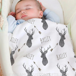 Blankets Deer baby blanket, Woodland blanket, Personalized baby boy blanket, Fleece