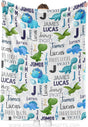 Blankets Dinosaur Personalized Baby Blankets - Custom Baby Blanket with Name for Boys - Soft Plush Fleece