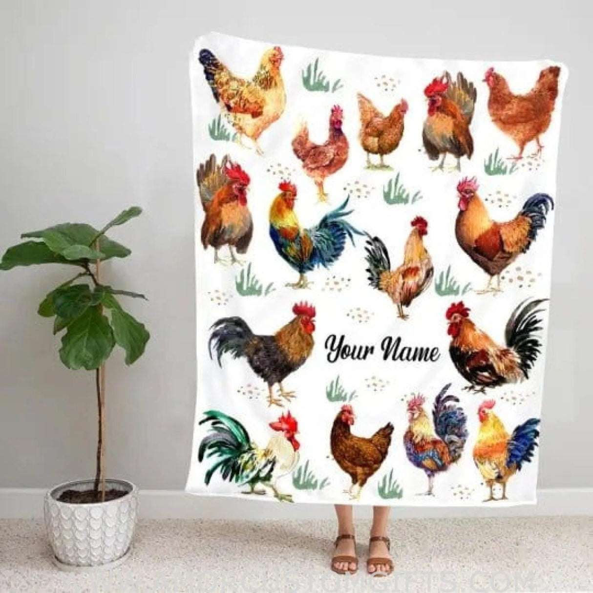 Blankets USA MADE Farm Animal Blanket, Personalized Baby Blanket For Boys Girls