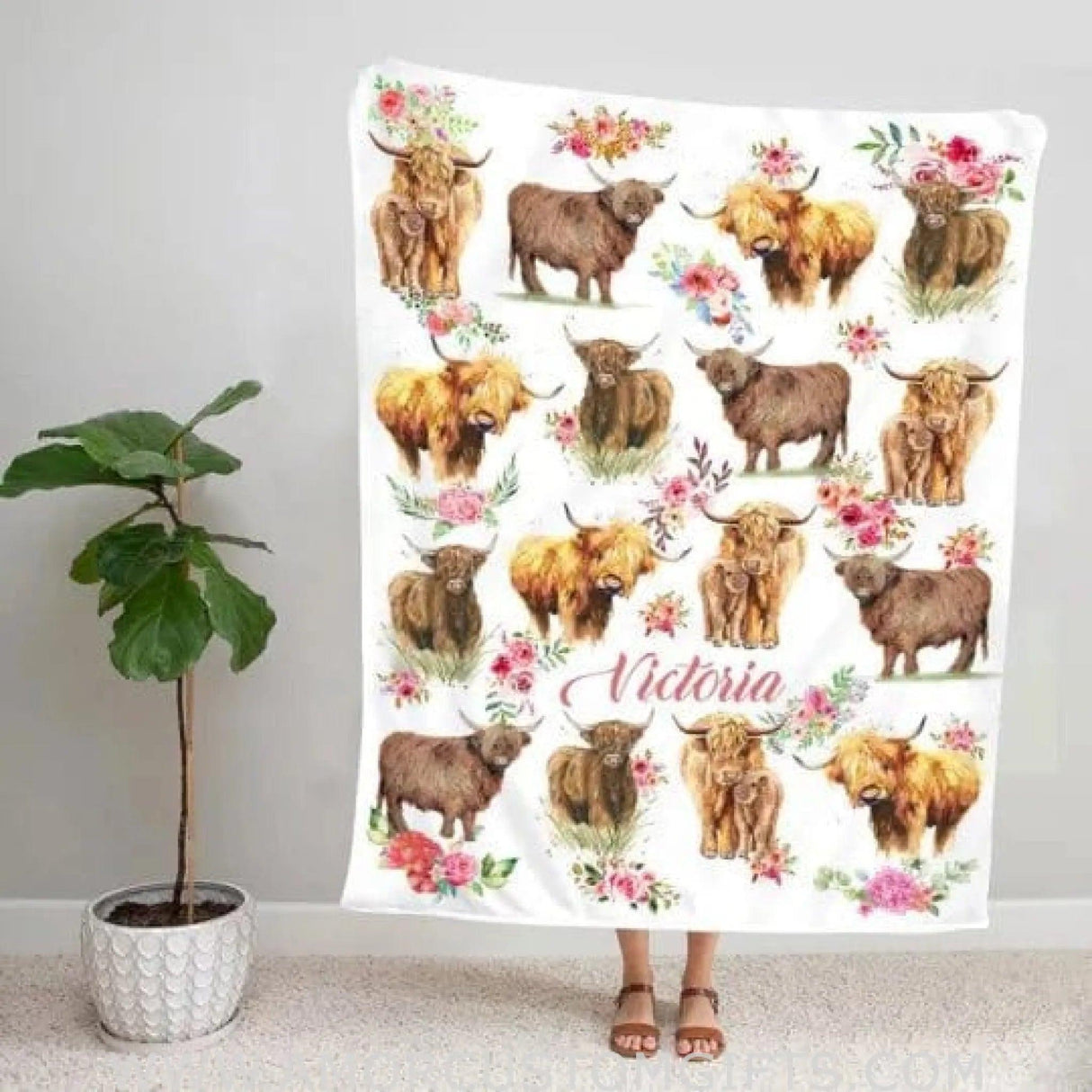 Blankets USA MADE Farm Animal Blanket, Personalized Baby Blanket For Boys Girls