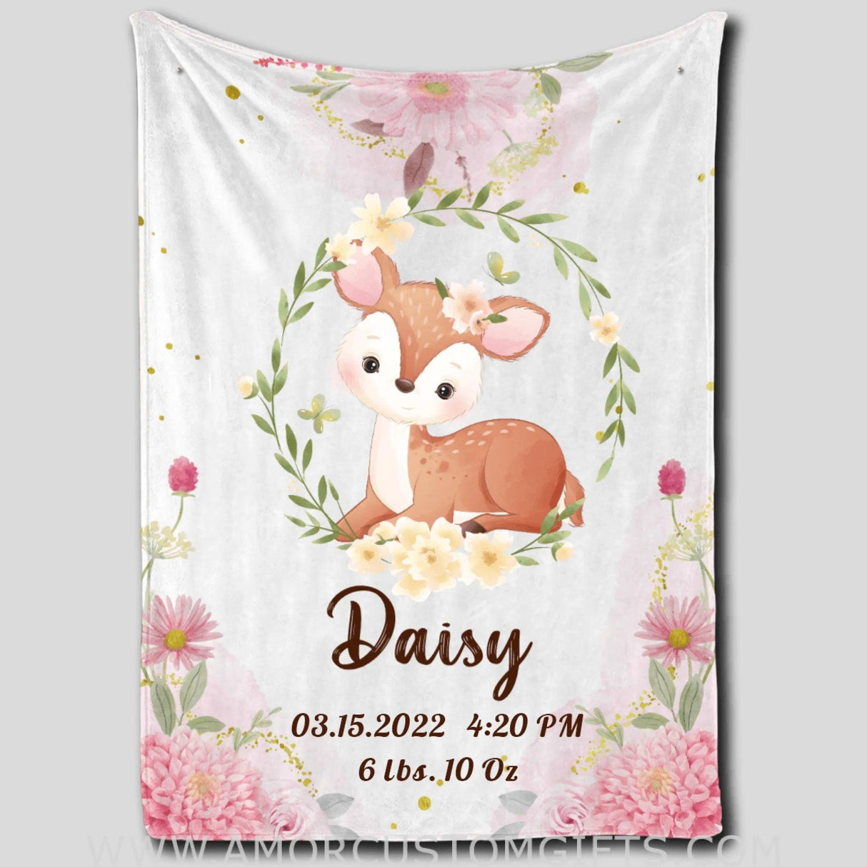 Blankets USA MADE Fox Blanket, Customized Baby Blanket for Little Girl, Gifts for Newborn Throw Blanket, Deer Blanket, Koala Blanket