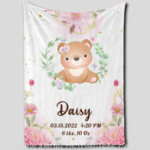 Blankets USA MADE Fox Blanket, Customized Baby Blanket for Little Girl, Gifts for Newborn Throw Blanket, Deer Blanket, Koala Blanket