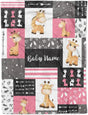 Blankets Giraffe Woodland Baby Blanket for Girl, Cozy Plush Fleece Blanket, Custom Baby Name, Bankets for Kid