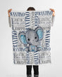 Blankets Personalized Baby Blanket - Baby Blankets for Boys Elephant with Name - Elephant Baby Boy Blanket , Fleece, Sherpa Baby Blanket