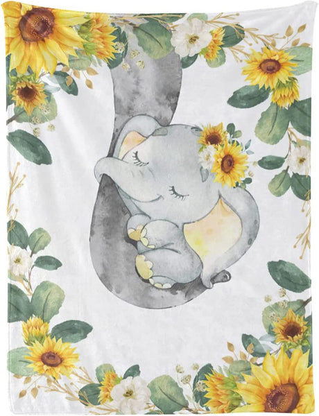 Blankets Personalized Baby Blanket, Elephant Baby Blankets for Girls Baby Boy