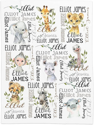 Blankets Personalized Baby Blanket Personalized Baby Blankets for Boys Elephant with Name - Custom Baby Blankets for Boys - Receiving Baby Blanket Boy