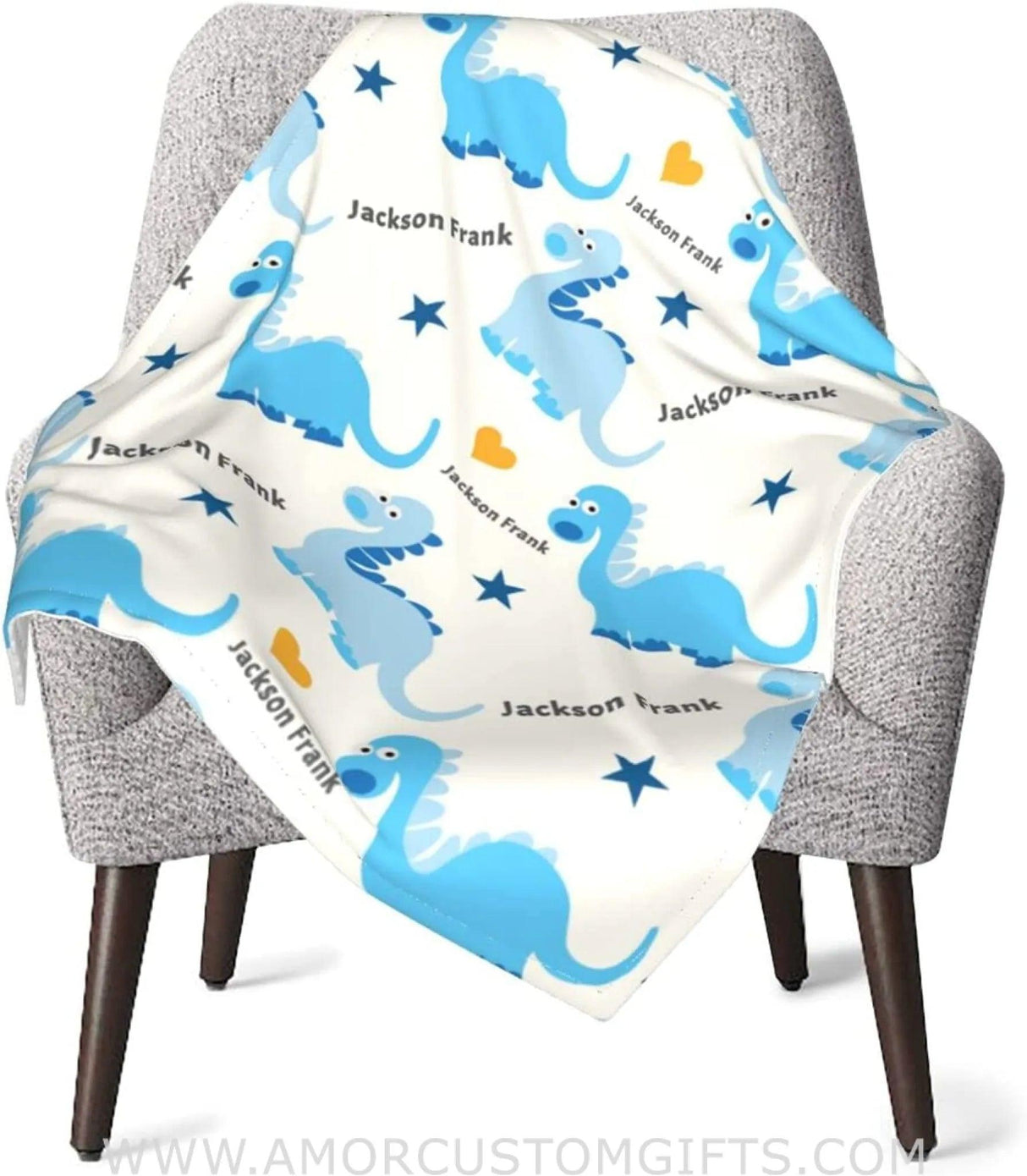 Blankets Personalized Baby Blankets for Boys with Name, Customized Dinosaur Baby Boys Blanket with Name