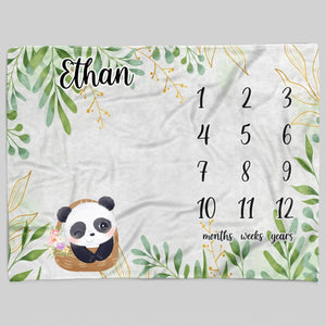 Blankets USA MADE Personalized Baby Blankets, Milestone Blanket For Baby, Elephant, Pig, Lion Throw Blanket, Monogram Blanket for Boy and Girl