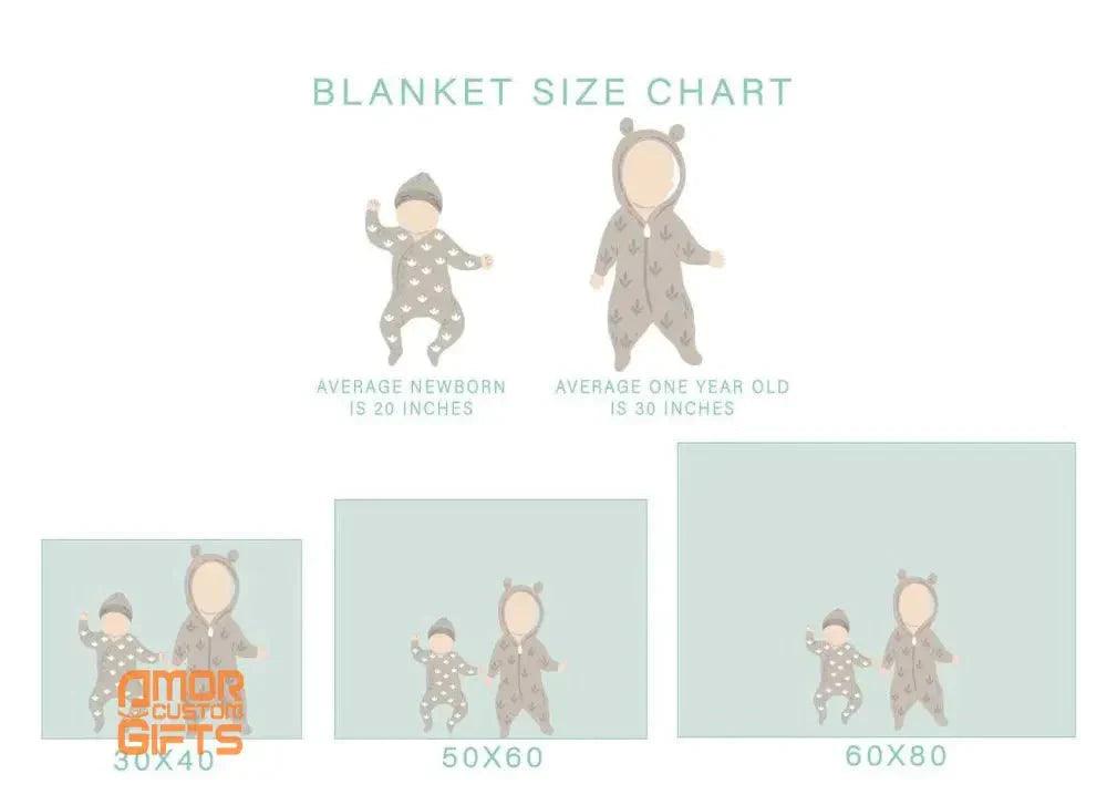 Blankets USA MADE Personalized Baby Blankets, Newborn Elephants Plush Fleece 30x40 Baby Blanket with Name