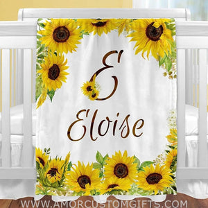 Blankets Personalized Baby Blankets with Name - Floral Baby Blankets for Girls - Personalized Baby Gifts for Newborns and Kids