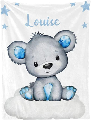 Blankets Personalized Baby Blankets with Name for Boys Girls, Elephant baby Blankets Swaddle Newborn Gifts