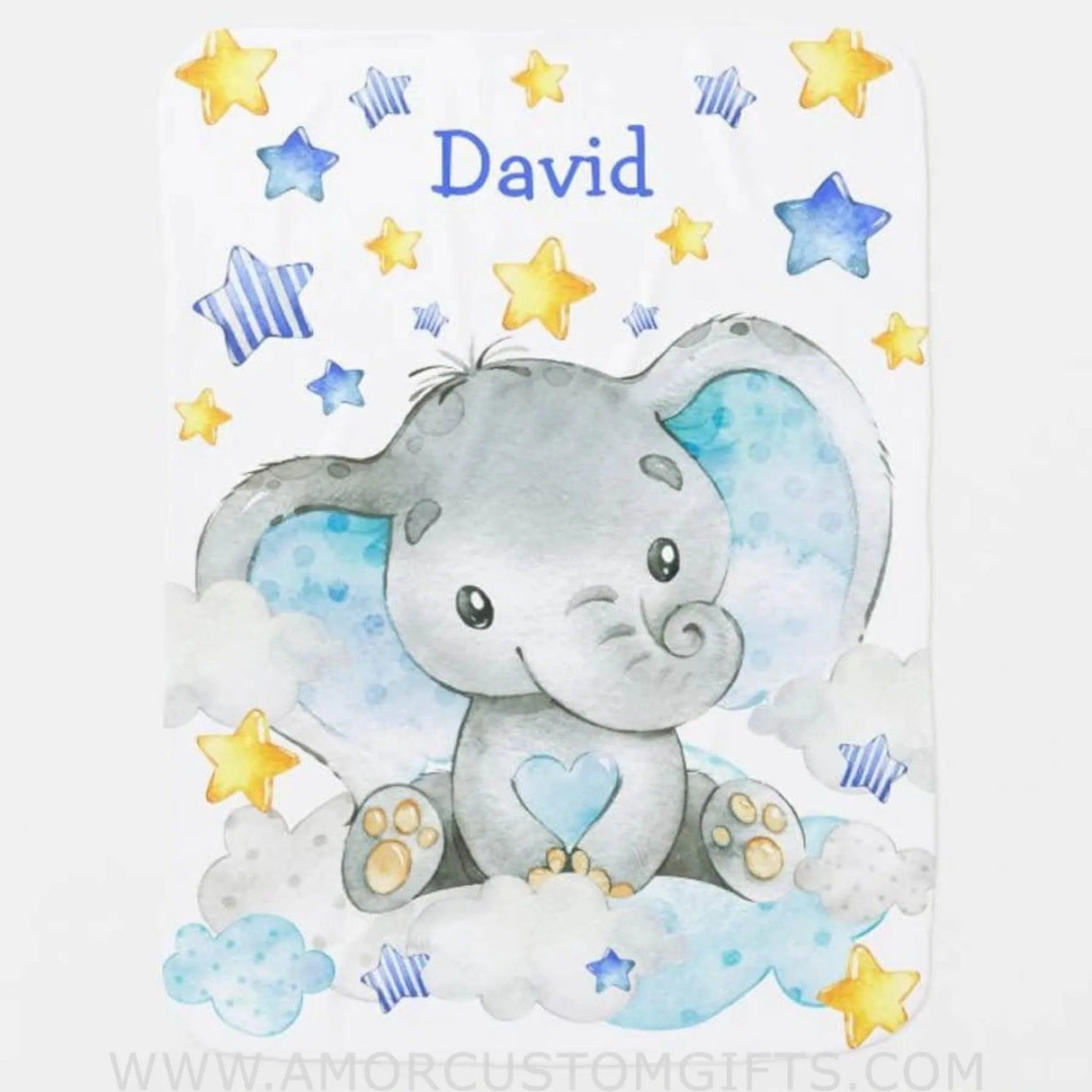 Blankets Personalized Baby Elephant Blanket, Baby Blankets for Girls and Boys, Customized Blanket Personalized Gifts for Kids