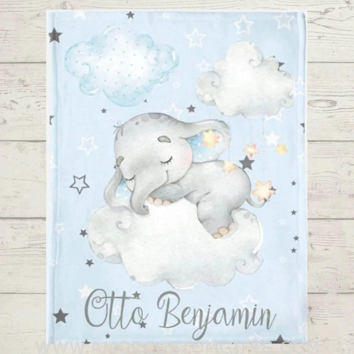 Blankets Personalized Baby Elephant Blanket, Baby Blankets for Girls and Boys, Customized Blanket Personalized Gifts for Kids