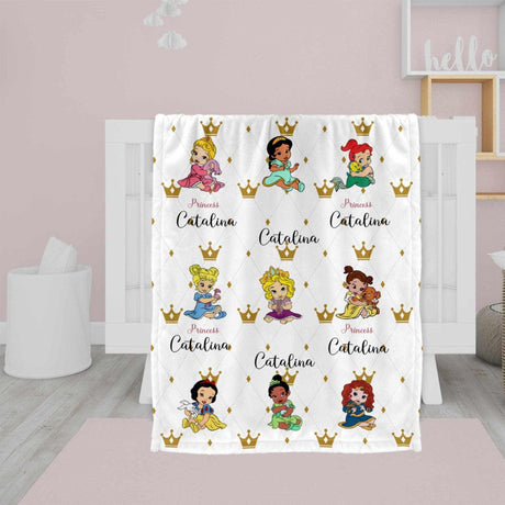 Blankets Personalized Baby Girl Fairy Tale Baby Princess Blanket, Custom Name Blanket, Baby Shower Gift, Little Girls Blankets