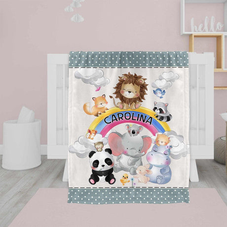 Blankets Personalized Baby Safari Animal Blanket