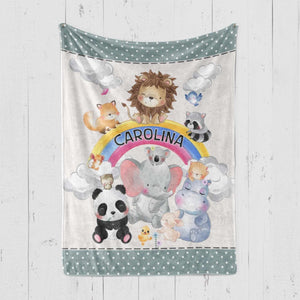 Blankets Personalized Baby Safari Animal Blanket