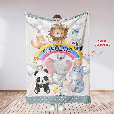 Blankets Personalized Baby Safari Animal Blanket