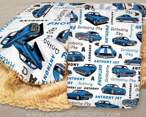 Blankets Personalized Cars Baby Blanket, Muscle Cars Blanket, Personalized Baby Boy Blanket, Personalized Name Blanket